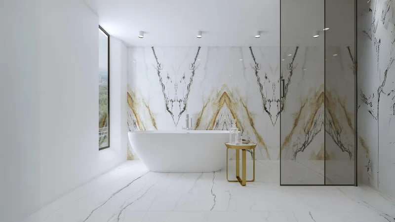 تصویر 1 از کاشی حمام لوکس با سطح صیقلی آیینه ای